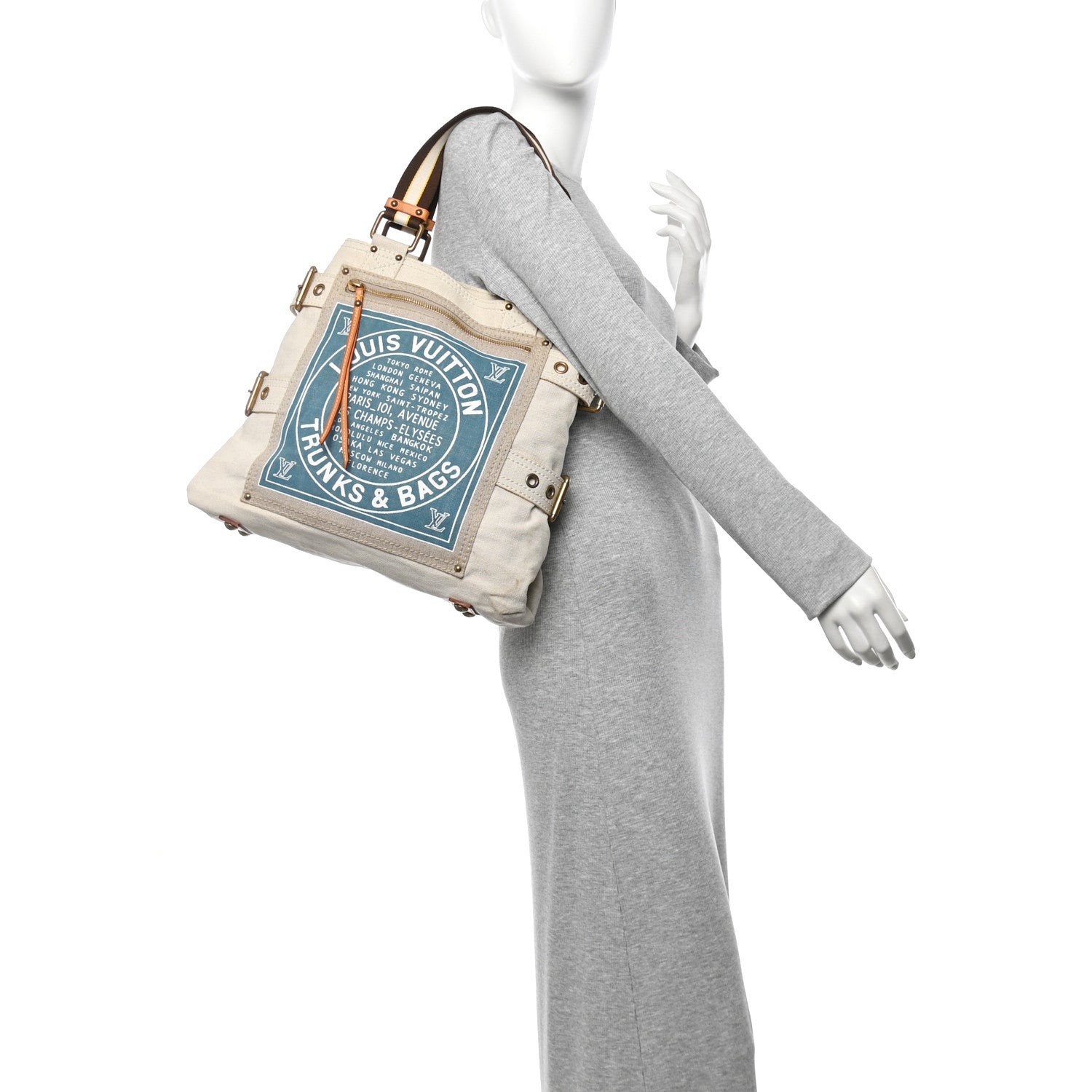Louis Vuitton Toile Globe Shopper Cabas MM Blue 2 of 16