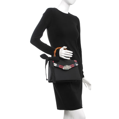 Gucci Calfskin Snakeskin Small Lilith Top Handle Bag Black 3 of 10