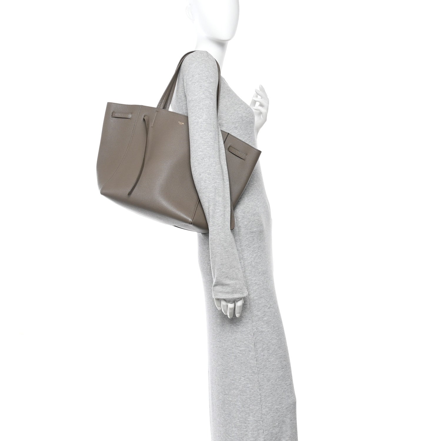 Celine Soft Grained Calfskin Small Belt Cabas Phantom Taupe 2 of 13
