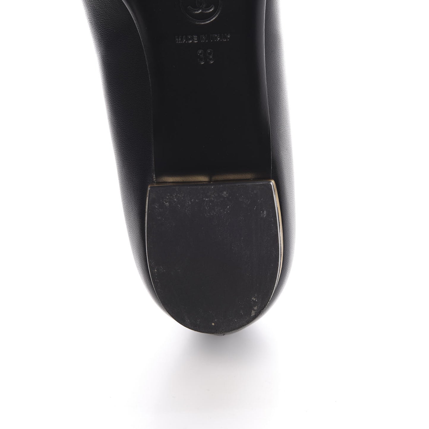 Lambskin CC Ballerina Flats 39 Black Beige