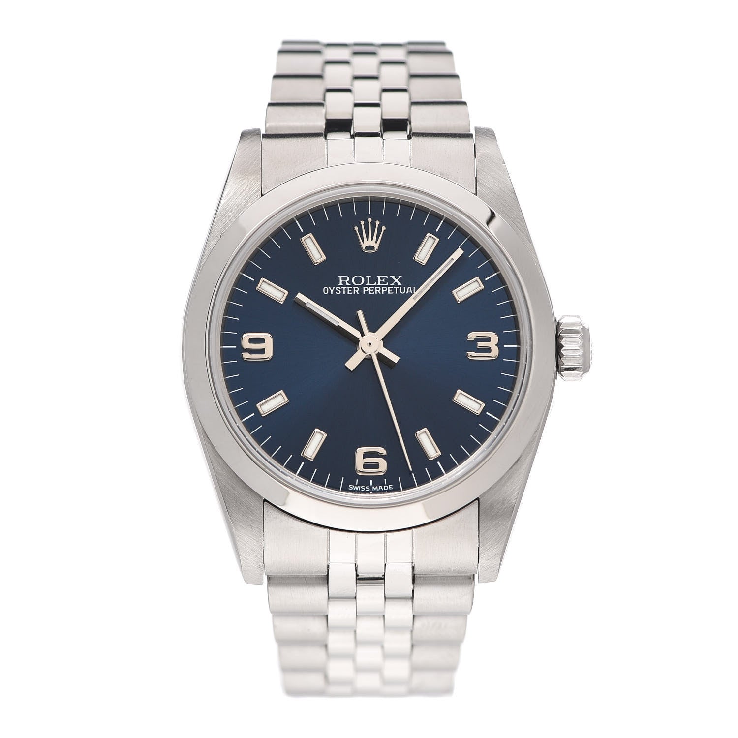 Rolex Stainless Steel 34mm Oyster Perpetual Watch Blue 77080 1 of 6