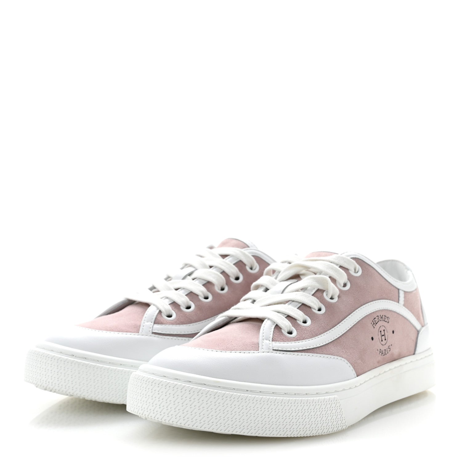 Hermes Suede Get Sneakers 37.5 Rose Porcelaine 4 of 10