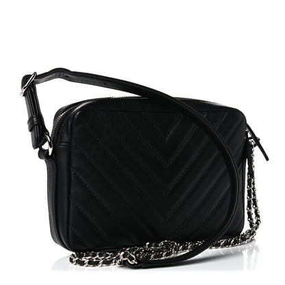 Chanel Lambskin Chevron Quilted Small Promenade Camera Black 3 of 10