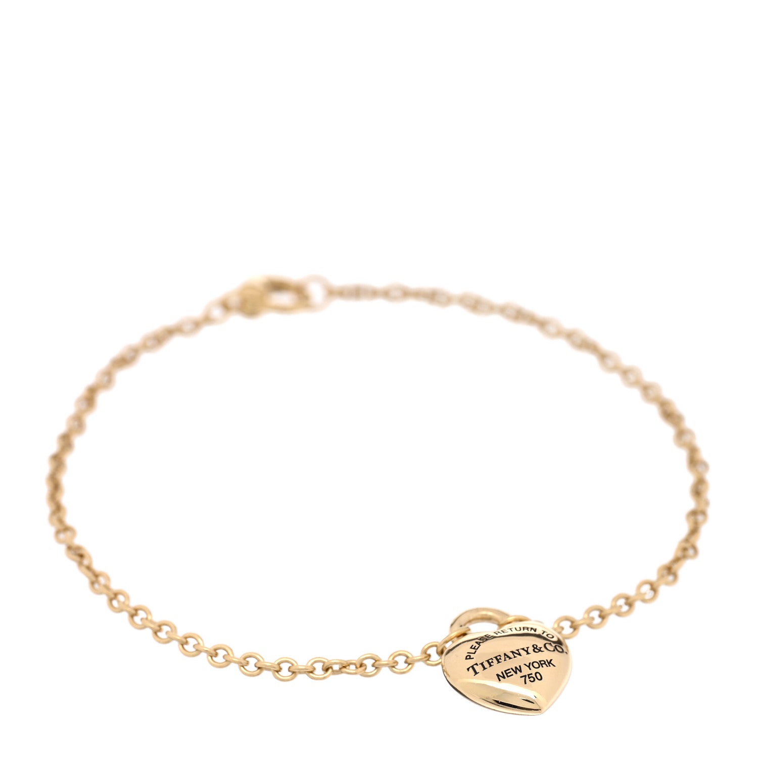 Tiffany 18K Yellow Gold Return To Tiffany Full Heart Bracelet 1 of 4