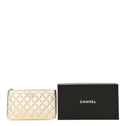 Chanel Metallic Lambskin Quilted Cosmetic Case Gold 11 of 11