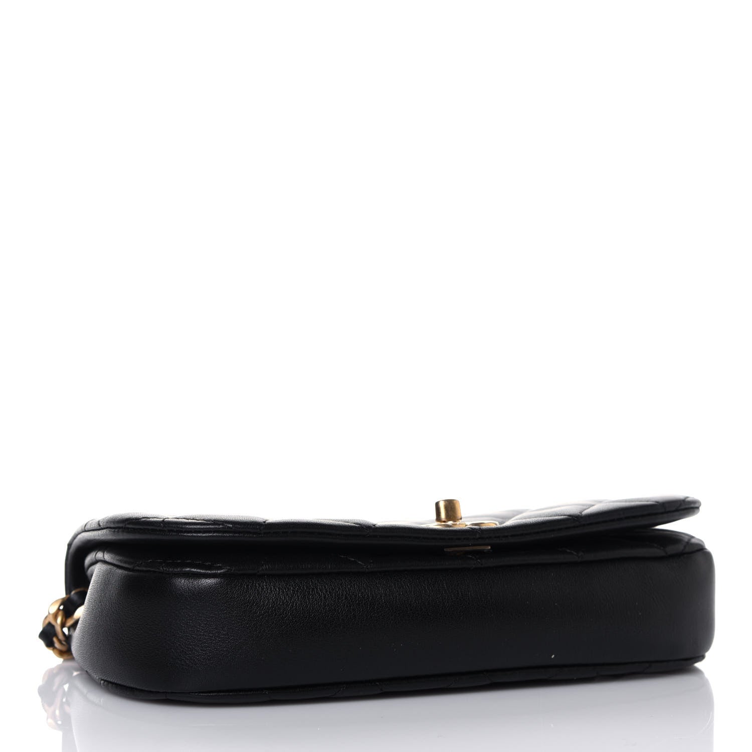 Chanel Calfskin Quilted Coco Mail Clutch With Chain Black 3 of 14