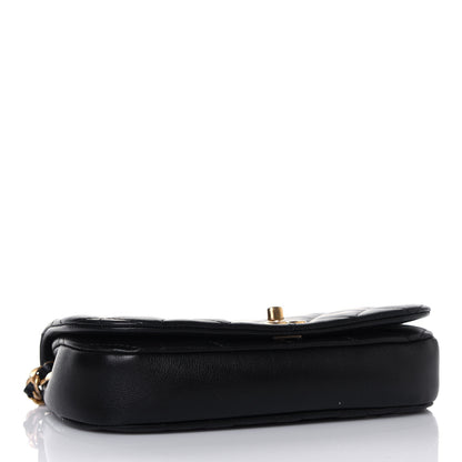 Chanel Calfskin Quilted Coco Mail Clutch With Chain Black 3 of 14