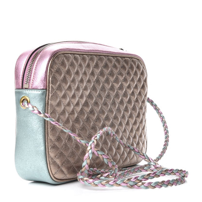 Gucci Laminated Nappa Trapuntata Small Zumi Shoulder Bag Rosa Lago Rame 3 of 9