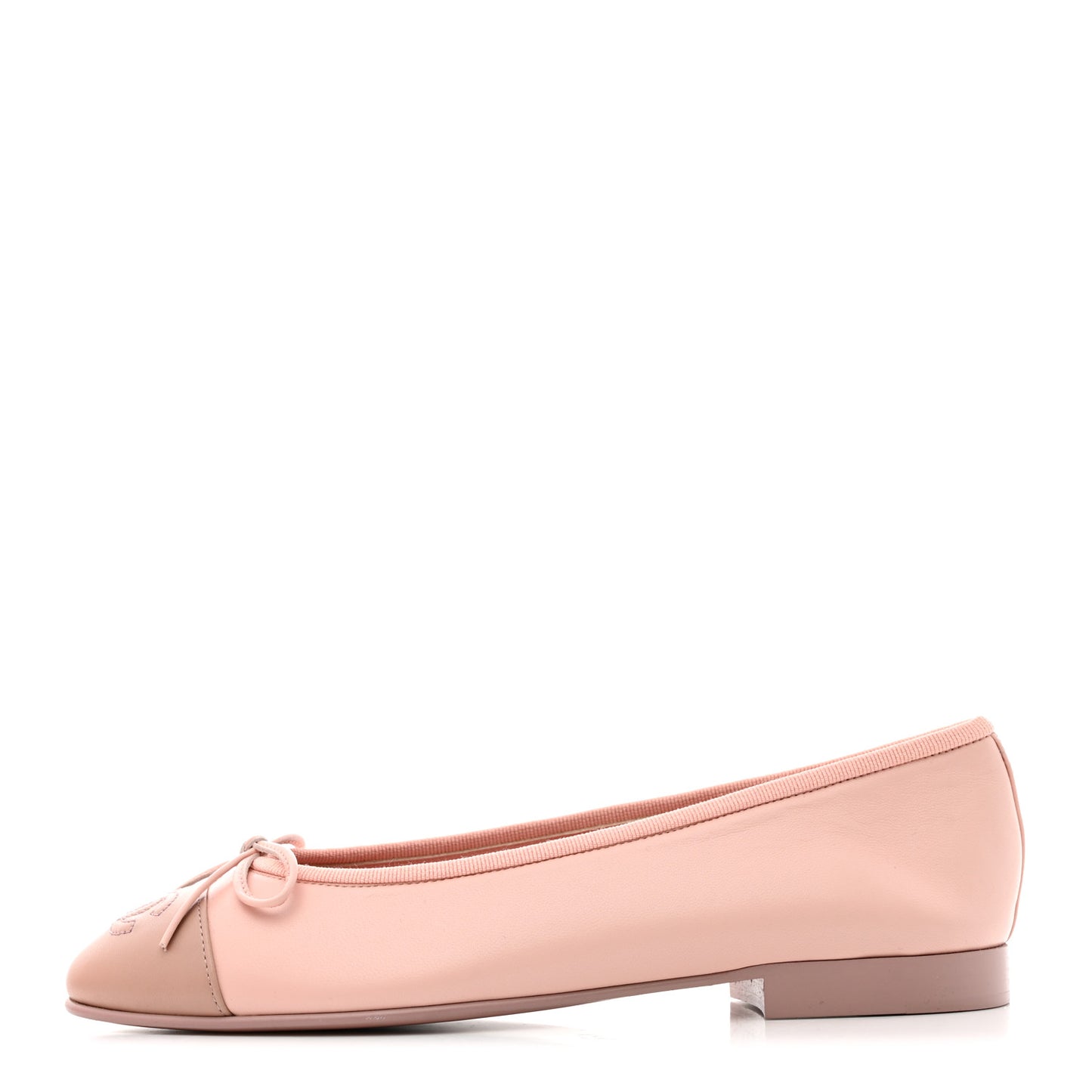 Lambskin Cap Toe CC Ballerina Flats 36.5 Light Pink Dark Pink