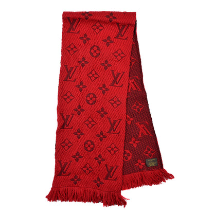 Louis Vuitton Wool Silk Logomania Scarf Rubis 2 of 4