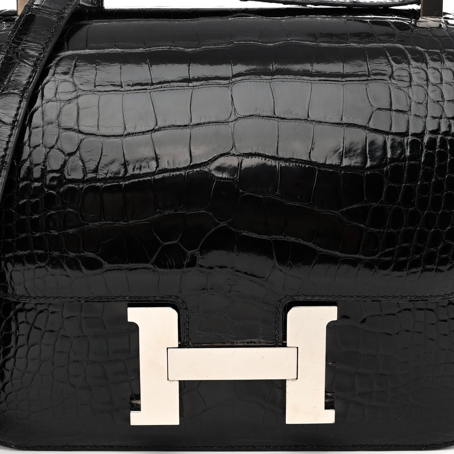 Hermes Shiny Alligator Constance 24 Black 8 of 11