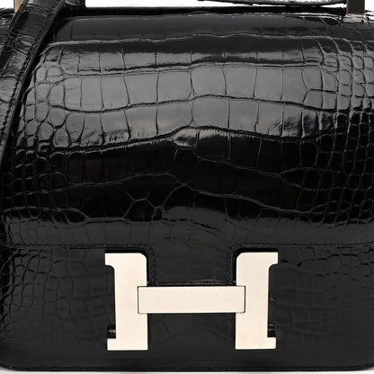 Hermes Shiny Alligator Constance 24 Black 8 of 11