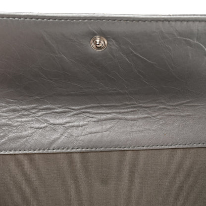 Chanel Aged Metallic Calfskin Large Palette Flap Wallet Silver 17 of 18
