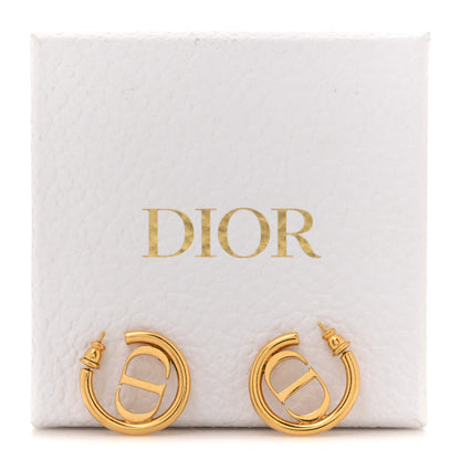 Christian Dior Metal 30 Montaigne Hoop Earrings Aged Gold 6 of 6