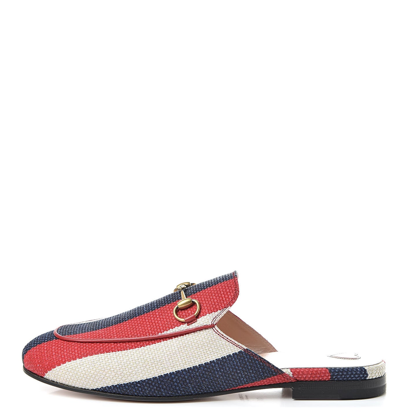 Canvas Sylvie Stripe Womens Princetown Slippers 38 Mystic White Hibiscus Red Maritime