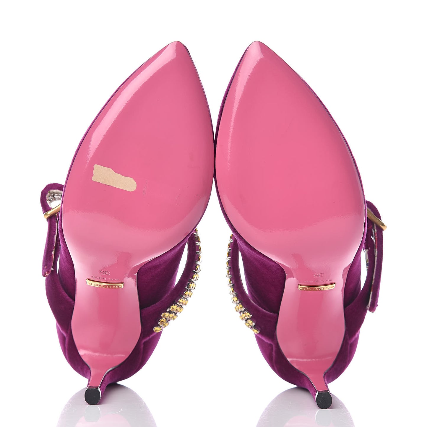 Velvet Crystal Embellished Sylvie High Heel Pumps 35 Fucsia Violet Cyclamen