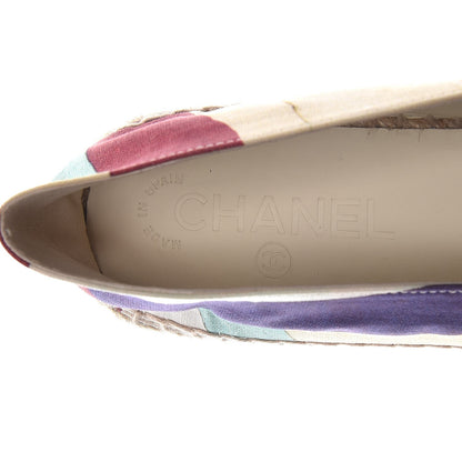 Chanel Patent Fabric Striped CC Espadrilles 38 Multicolor Black 6 of 7