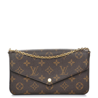 Louis Vuitton Monogram Pochette Felicie Chain Wallet Fuchsia 1 of 7