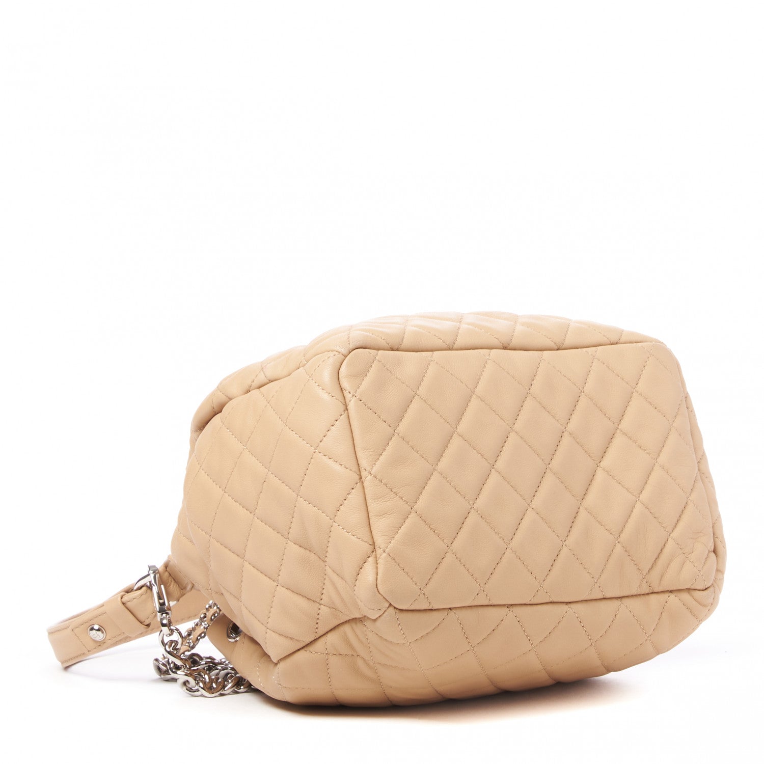 Chanel Lambskin Quilted Small CC Chain Bucket Bag Beige 3 of 9