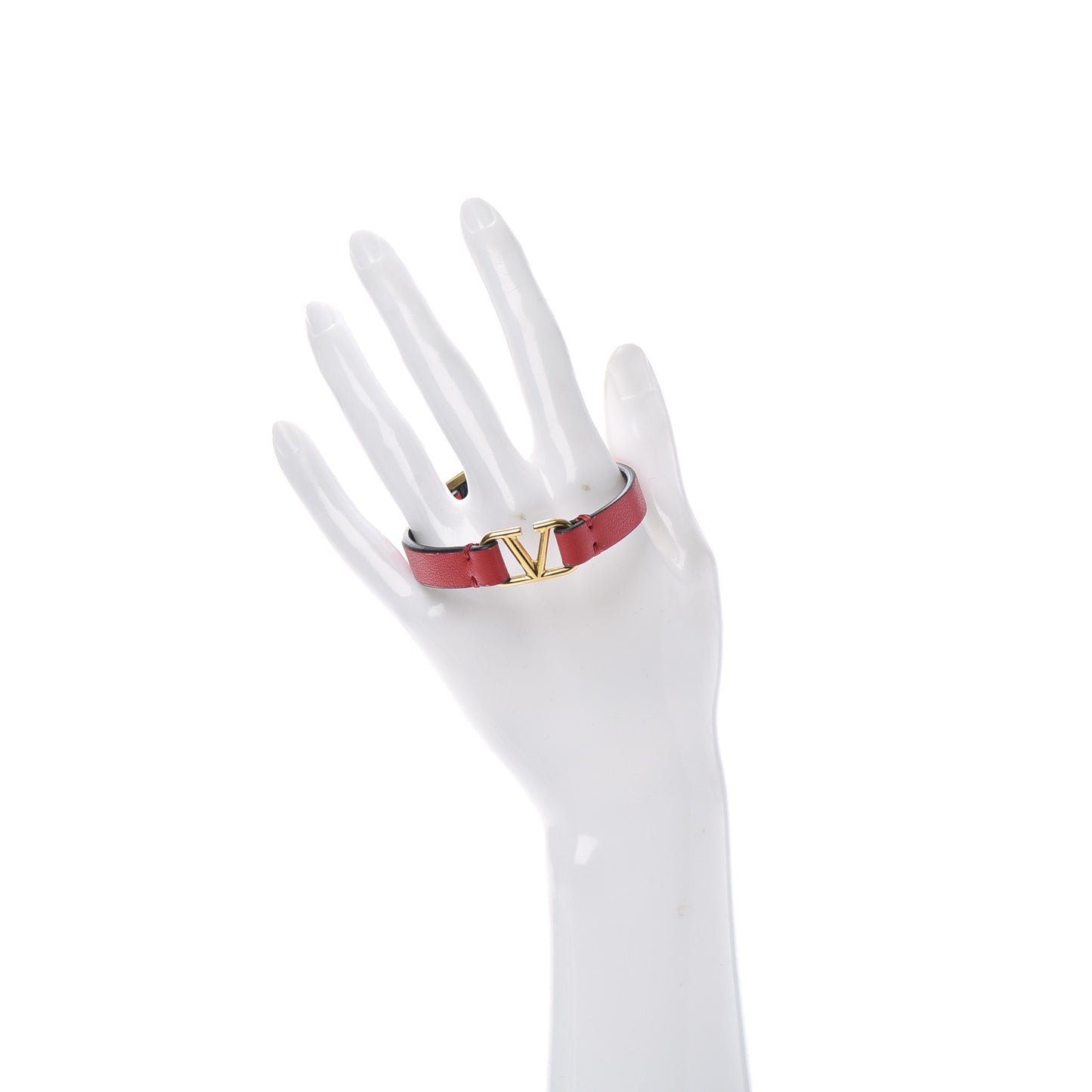 Calfskin VLogo Bracelet Red