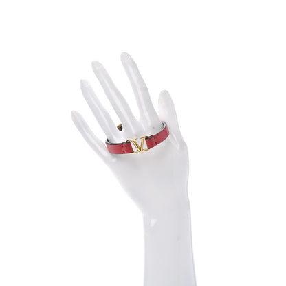 Valentino Garavani Calfskin VLogo Bracelet Red 2 of 4