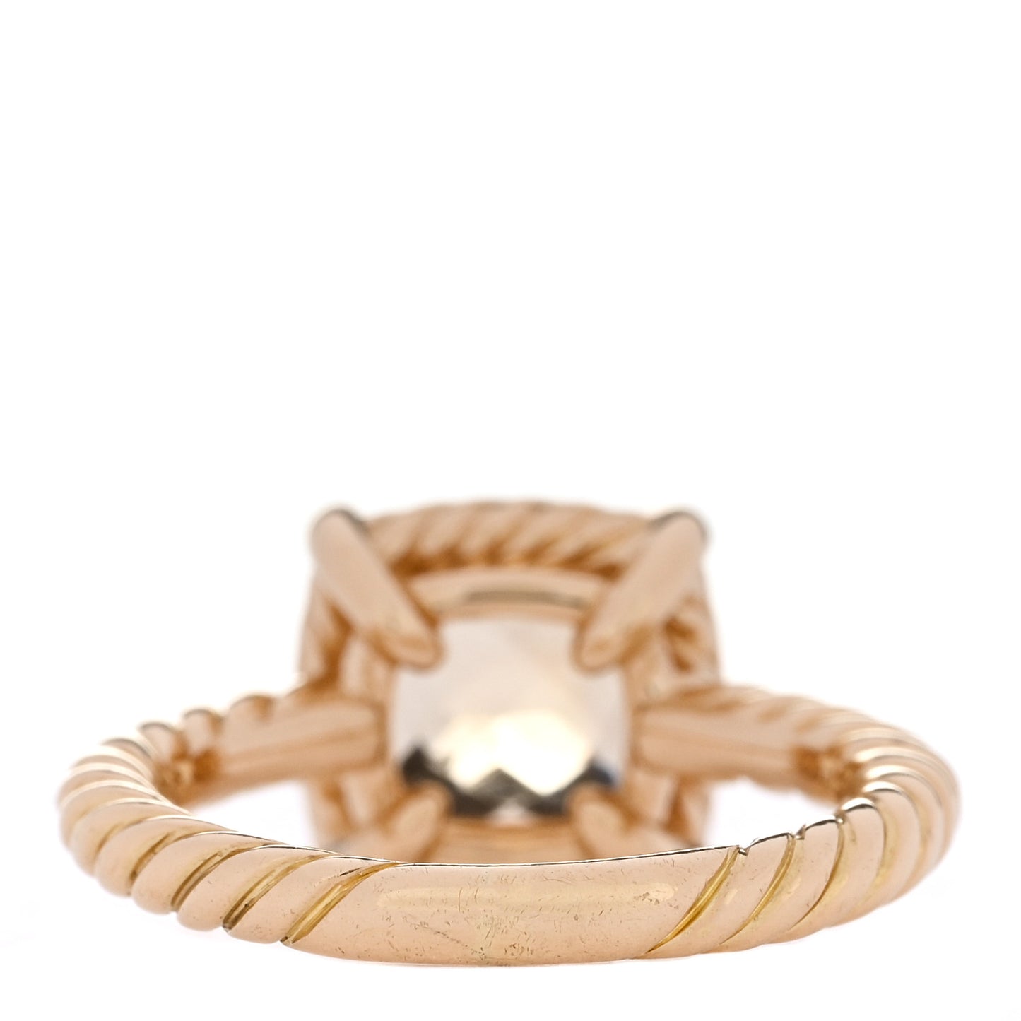 18K Yellow Gold Diamond Citrine 7mm Petite Chatelaine Pave Bezel Ring 47 4.25