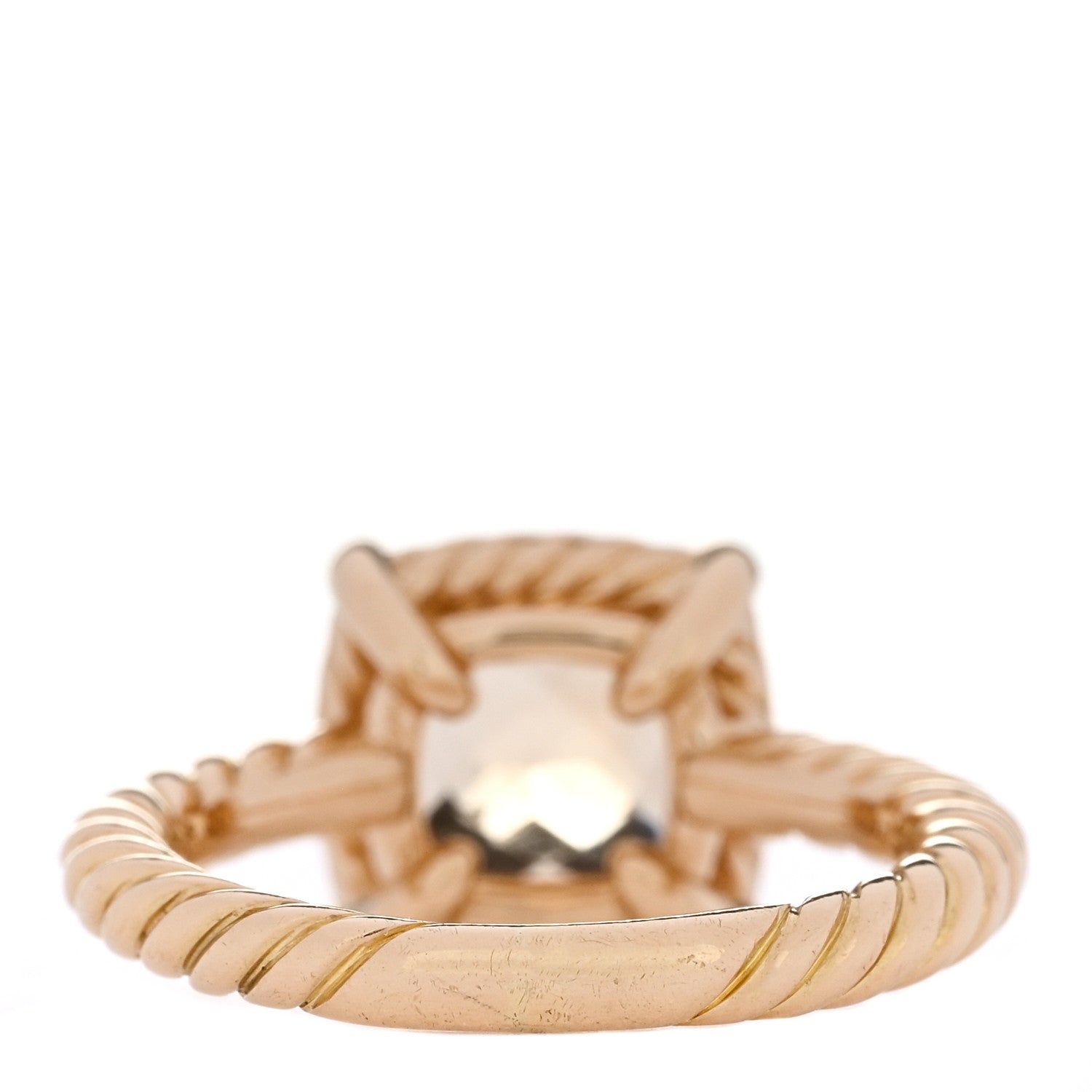 David Yurman 18K Yellow Gold Diamond Citrine 7mm Petite Chatelaine Pave Bezel Ring 47 4.25 6 of 6
