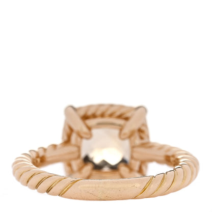 David Yurman 18K Yellow Gold Diamond Citrine 7mm Petite Chatelaine Pave Bezel Ring 47 4.25 6 of 6