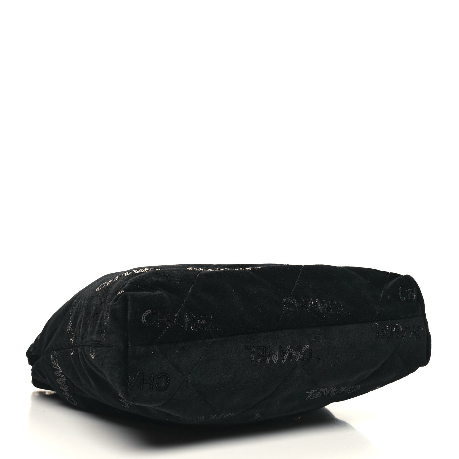 Chanel Velvet Sequin Quilted Small Chanel 22 Black 5 of 15