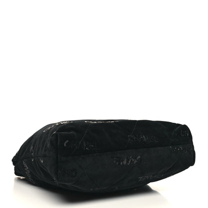 Chanel Velvet Sequin Quilted Small Chanel 22 Black 5 of 15