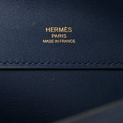 Hermes Swift Kelly Cut Clutch Pochette Bleu Navy 5 of 7