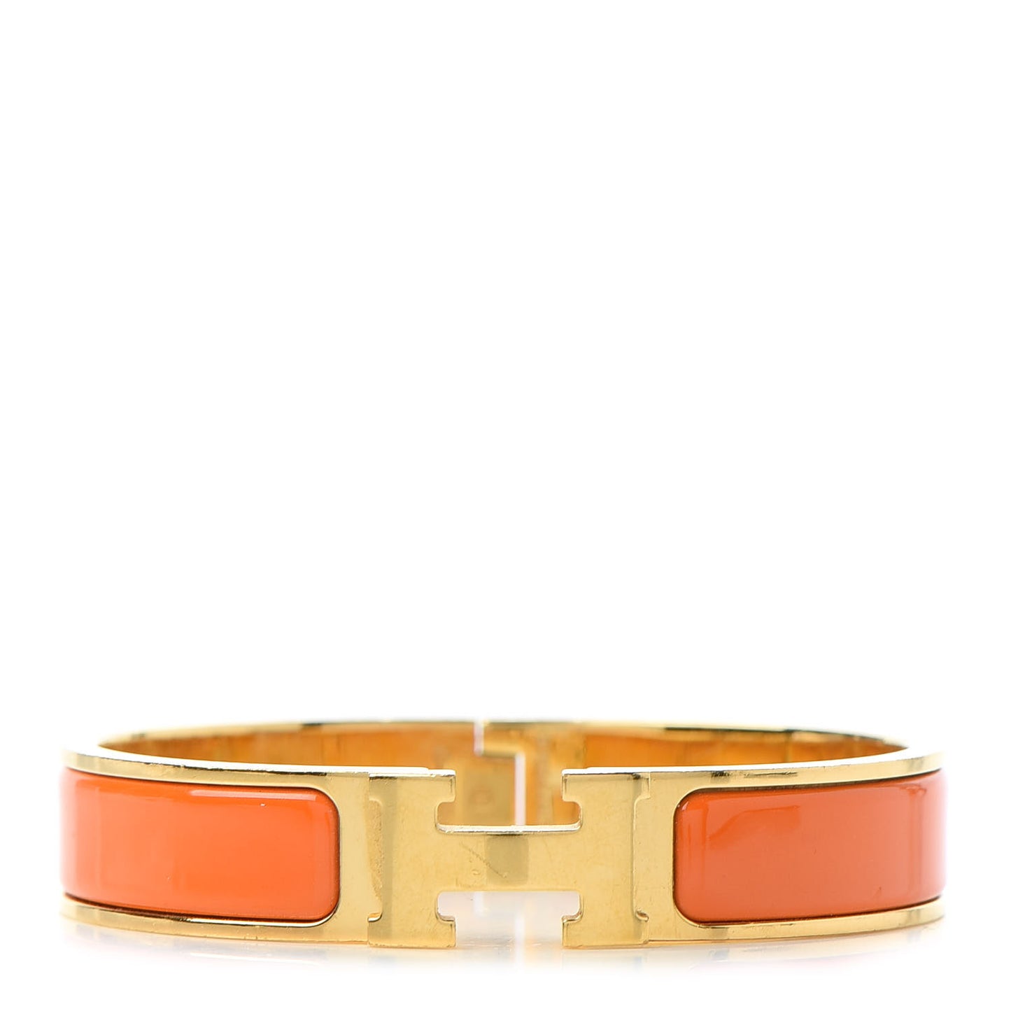 Enamel Narrow Clic Clac H Bracelet PM Orange