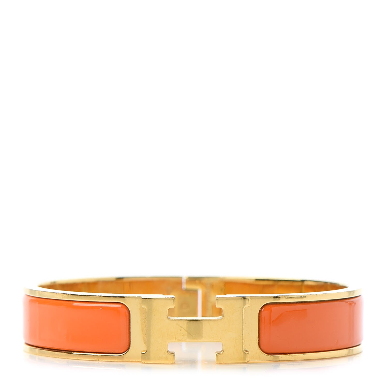 Hermes Enamel Narrow Clic Clac H Bracelet PM Orange 1 of 6
