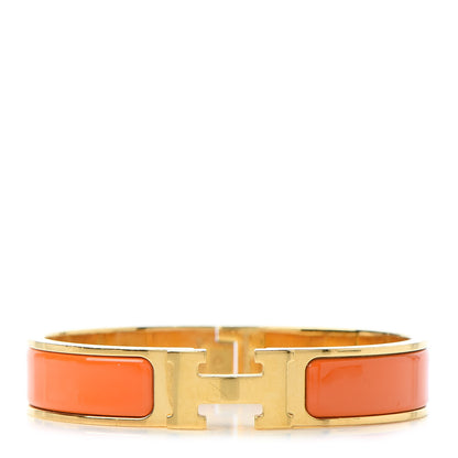 Hermes Enamel Narrow Clic Clac H Bracelet PM Orange 1 of 6
