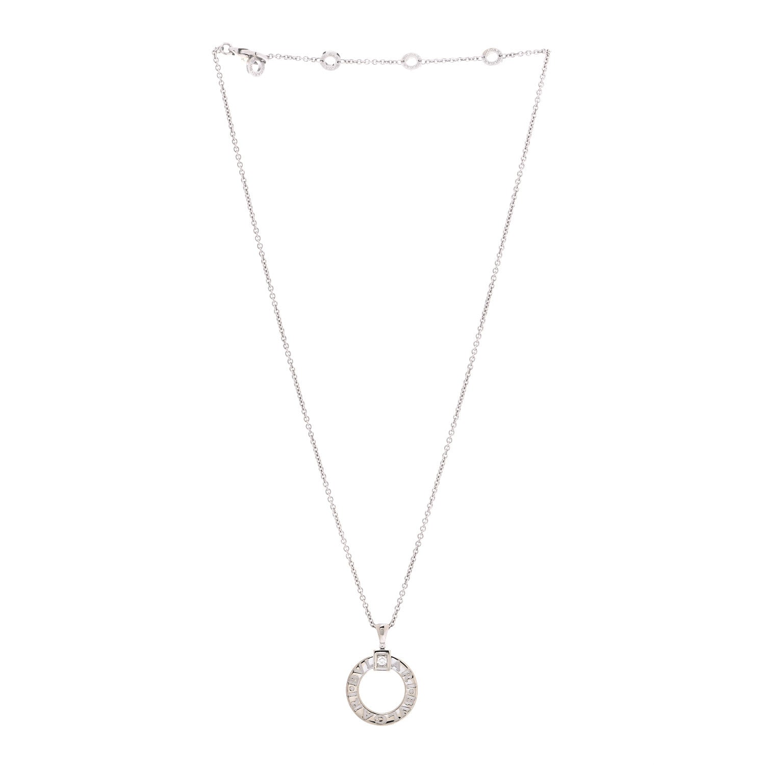Bulgari 18K White Gold Diamond BVLGARI BVLGARI Pendant Necklace 2 of 5