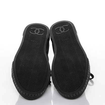 Chanel Satin Low Top CC Sneakers 37 Black 5 of 10