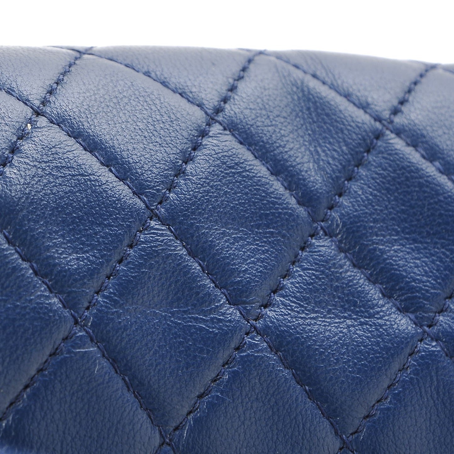 Calfskin Quilted Medium Boy Flap Blue