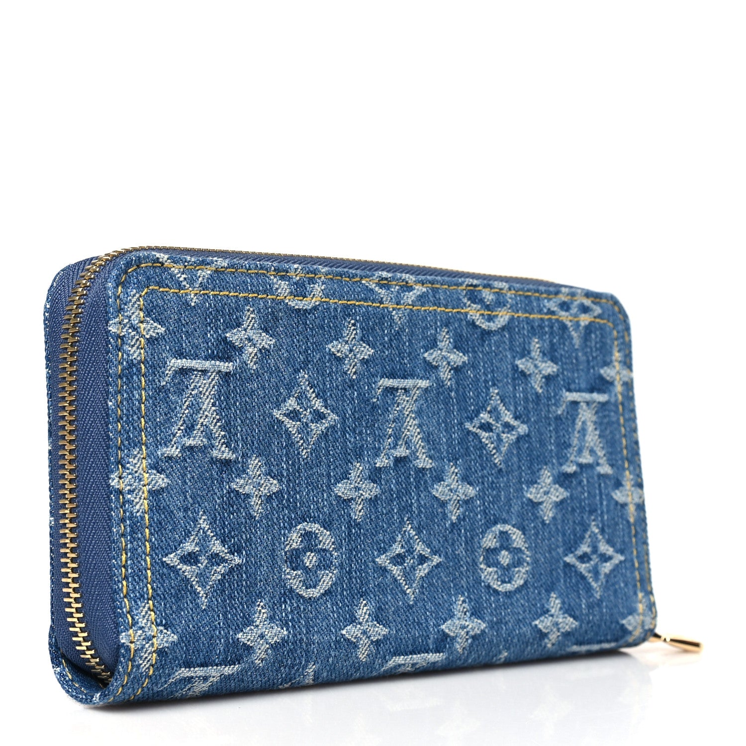 Louis Vuitton LV X TM Monogram Denim Cerises Zippy Wallet Blue 3 of 8