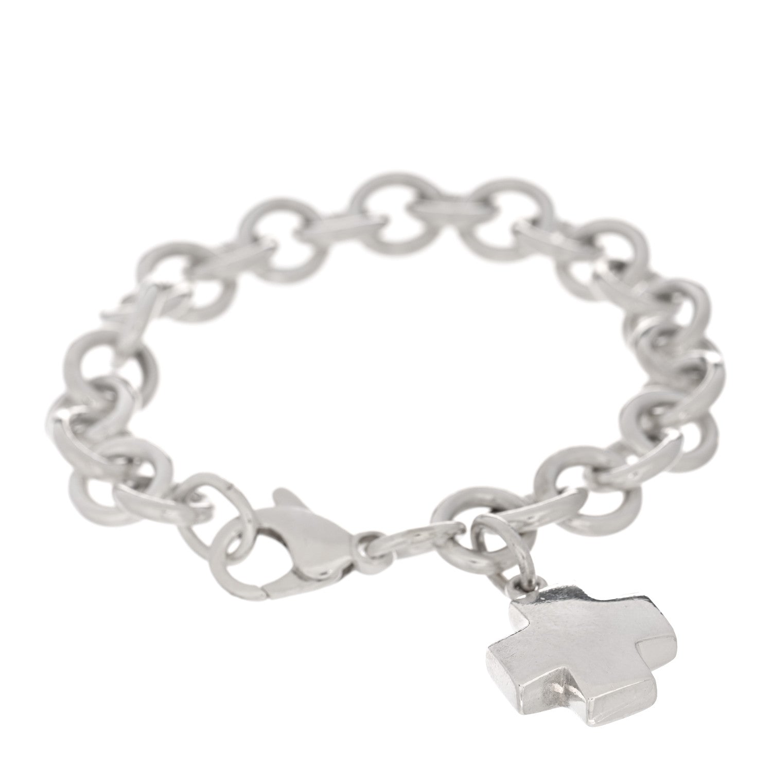 Tiffany Sterling Silver Cross Charm Bracelet 1 of 3