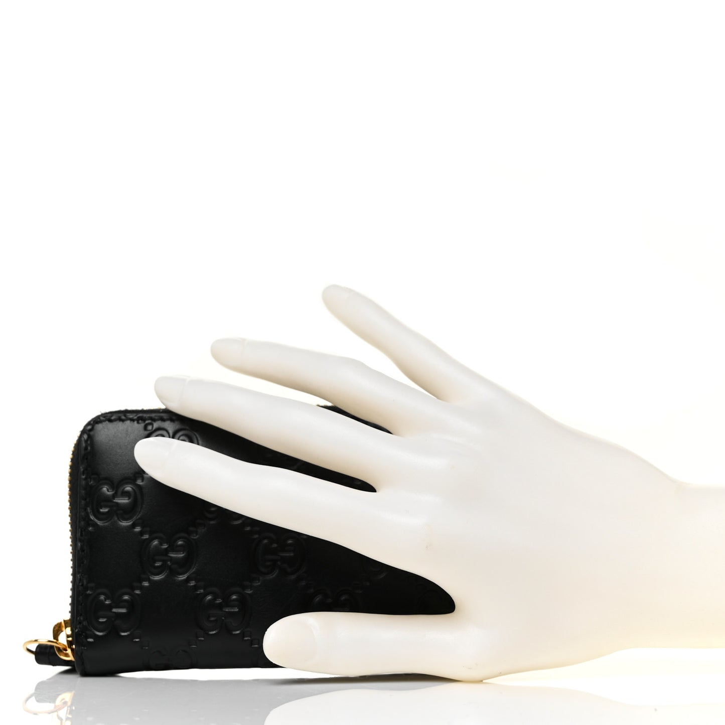 Guccissima Zip Around Card Case Black