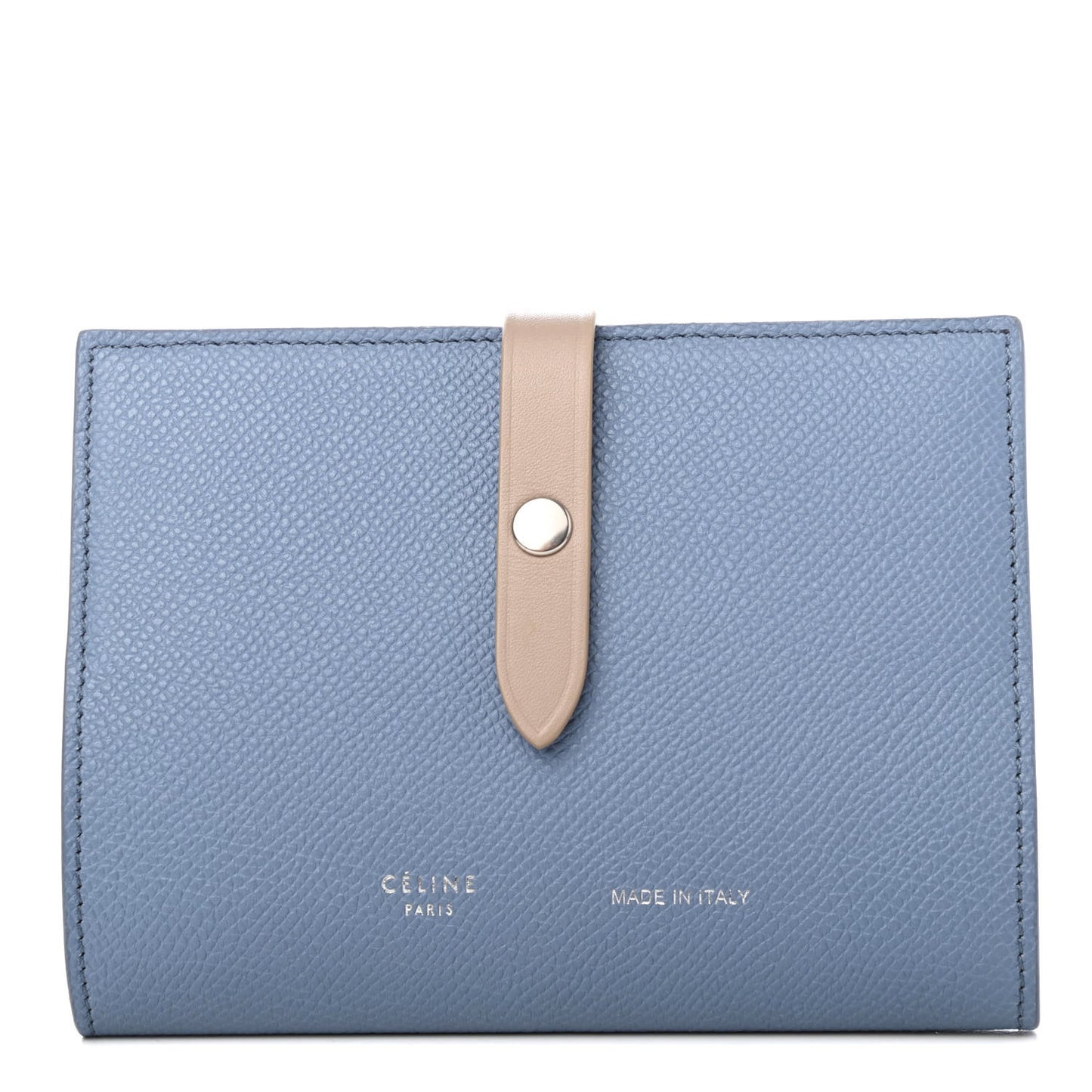 Grained Calfskin Strap Passport Cover Porcelain