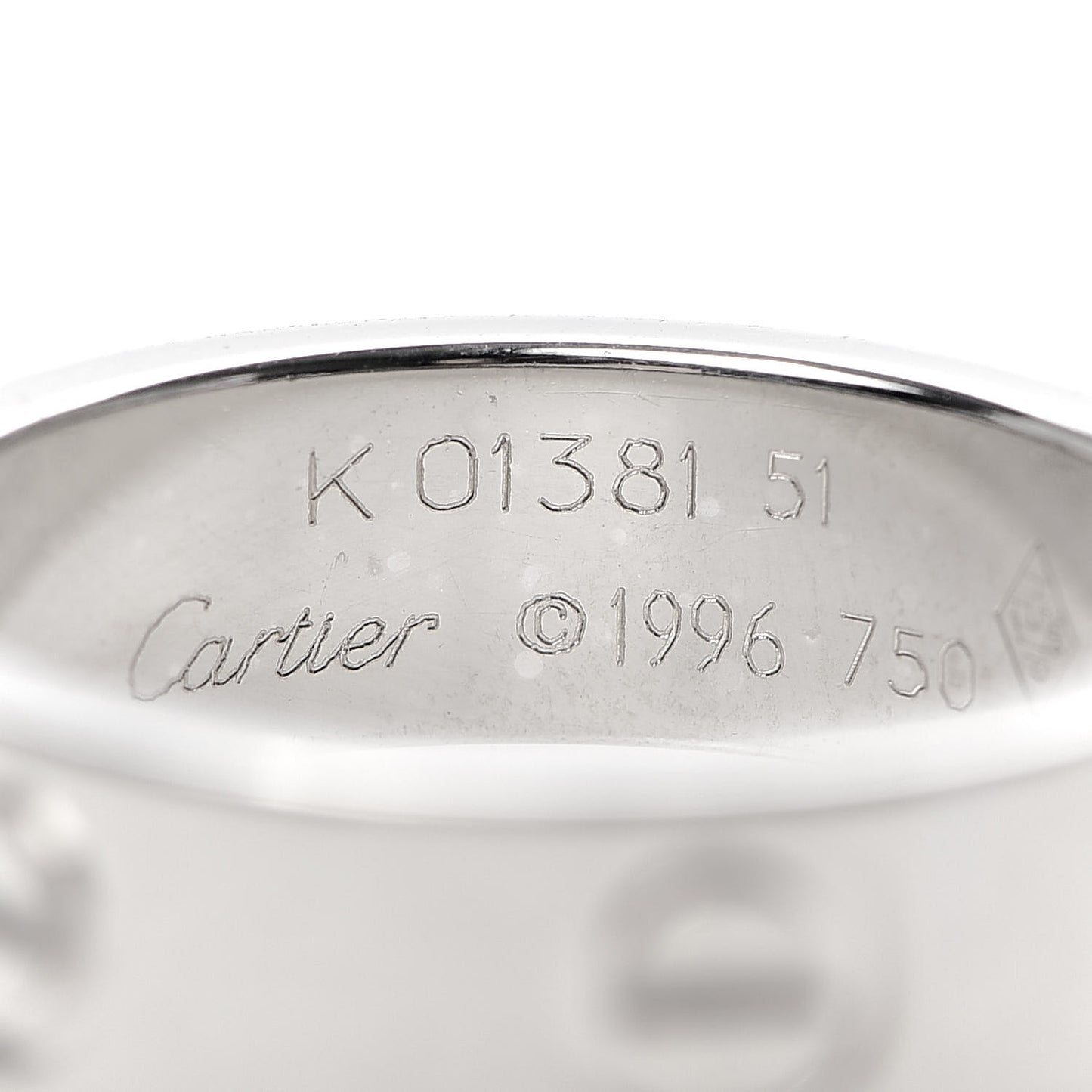18K White Gold 5.5mm LOVE Ring 51 5.75