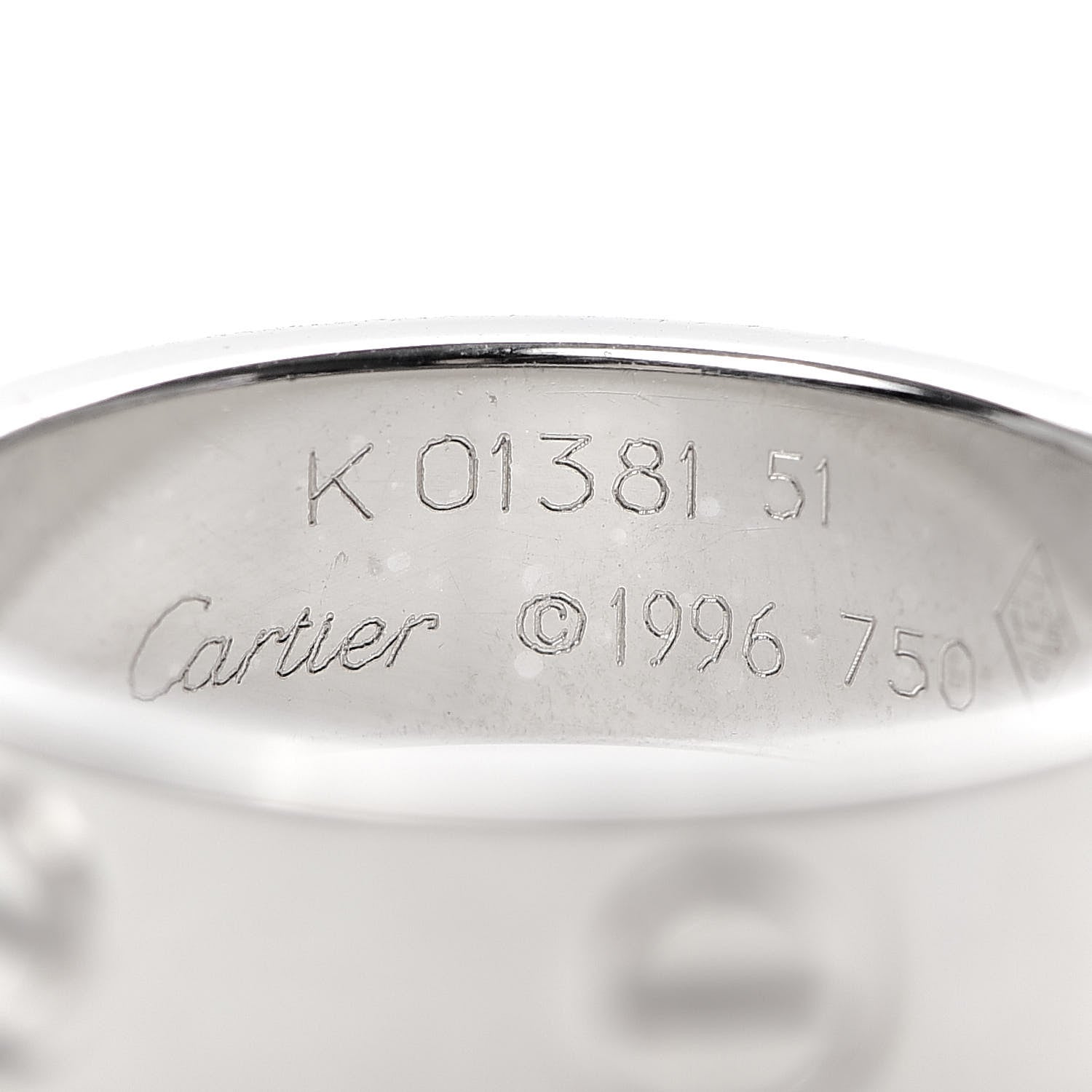 Cartier 18K White Gold 5.5mm LOVE Ring 51 5.75 4 of 4