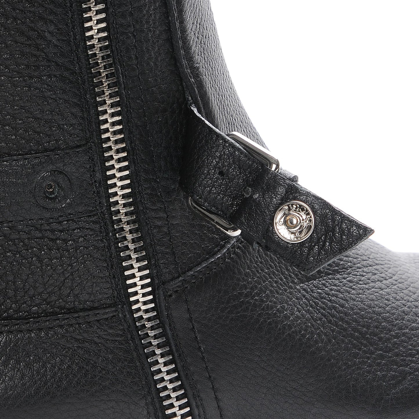 Calfskin Rabbit Fur Knee High Boots Black 39