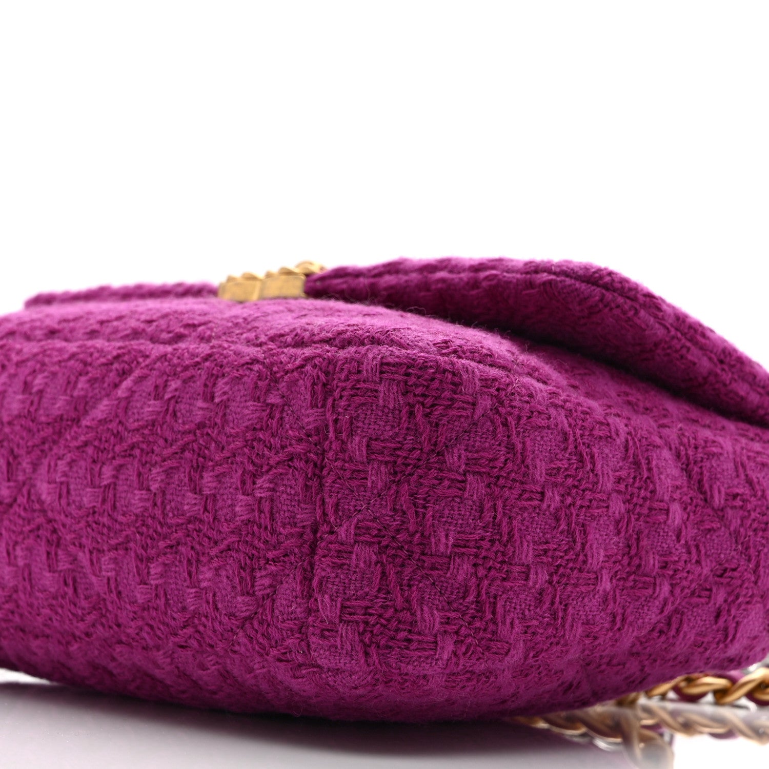 Chanel Tweed Quilted Medium Chanel 19 Flap Magenta 10 of 10