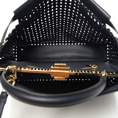 Fendi Nappa Matisse Intreccio Large Peekaboo Iconic Satchel Midnight 4 of 10