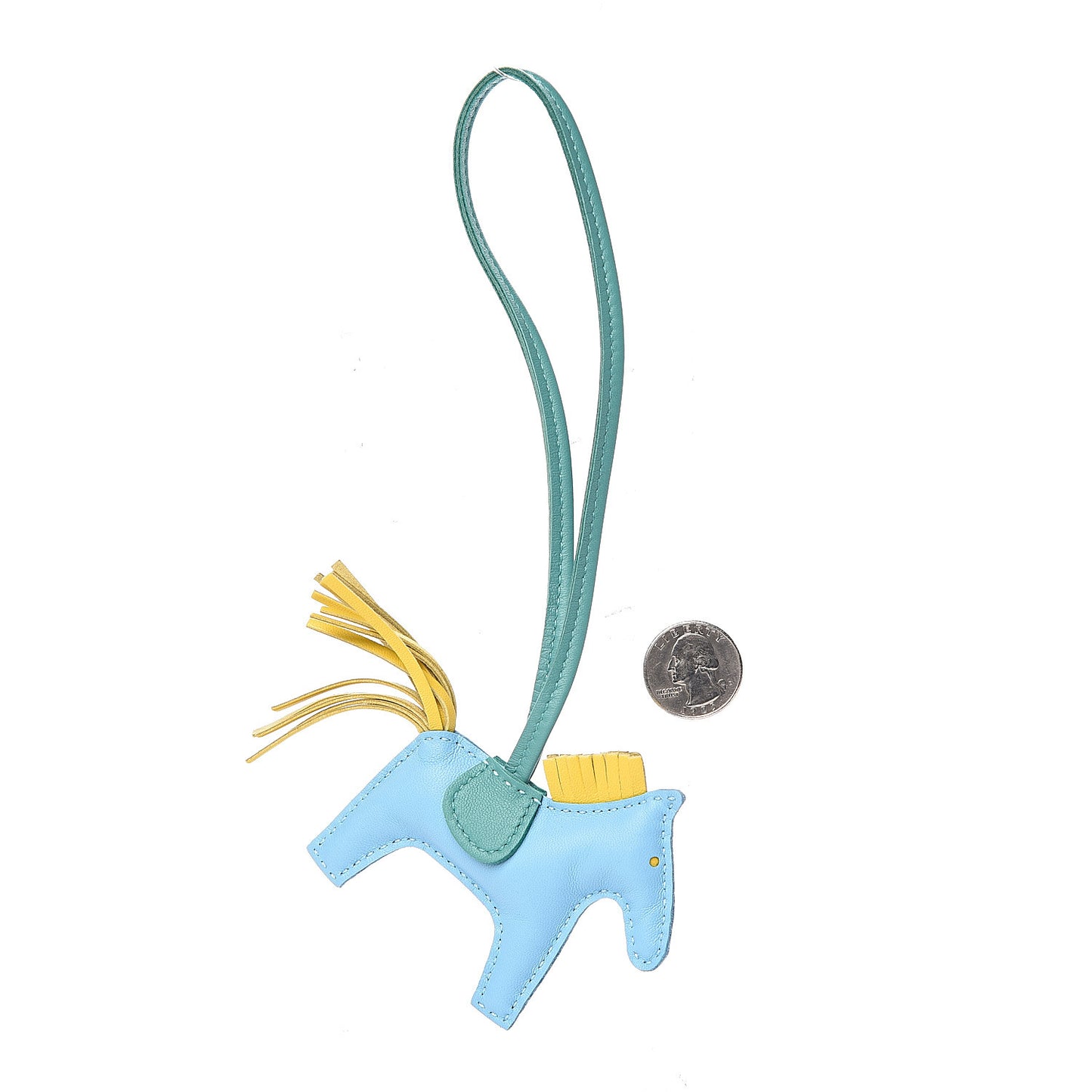 Milo Lambskin Grigri Rodeo Horse Bag Charm PM Celeste Jaune de Naples Vert Verone