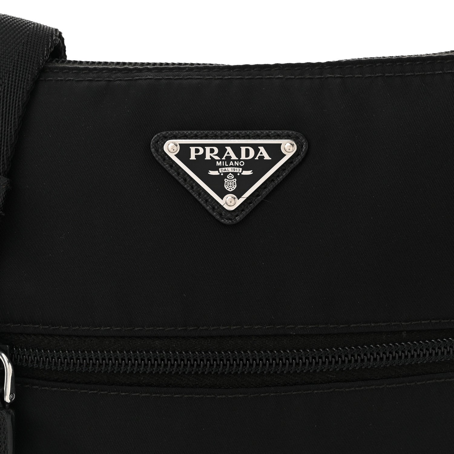 Prada Tessuto Nylon Saffiano Flat Messenger Bag Black 5 of 10