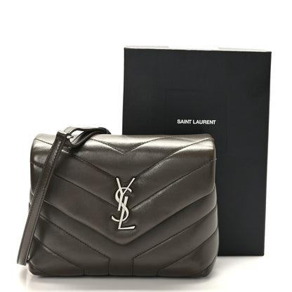 Saint Laurent Calfskin Y Quilted Monogram Toy Loulou Crossbody Bag Military Olive 9 of 9