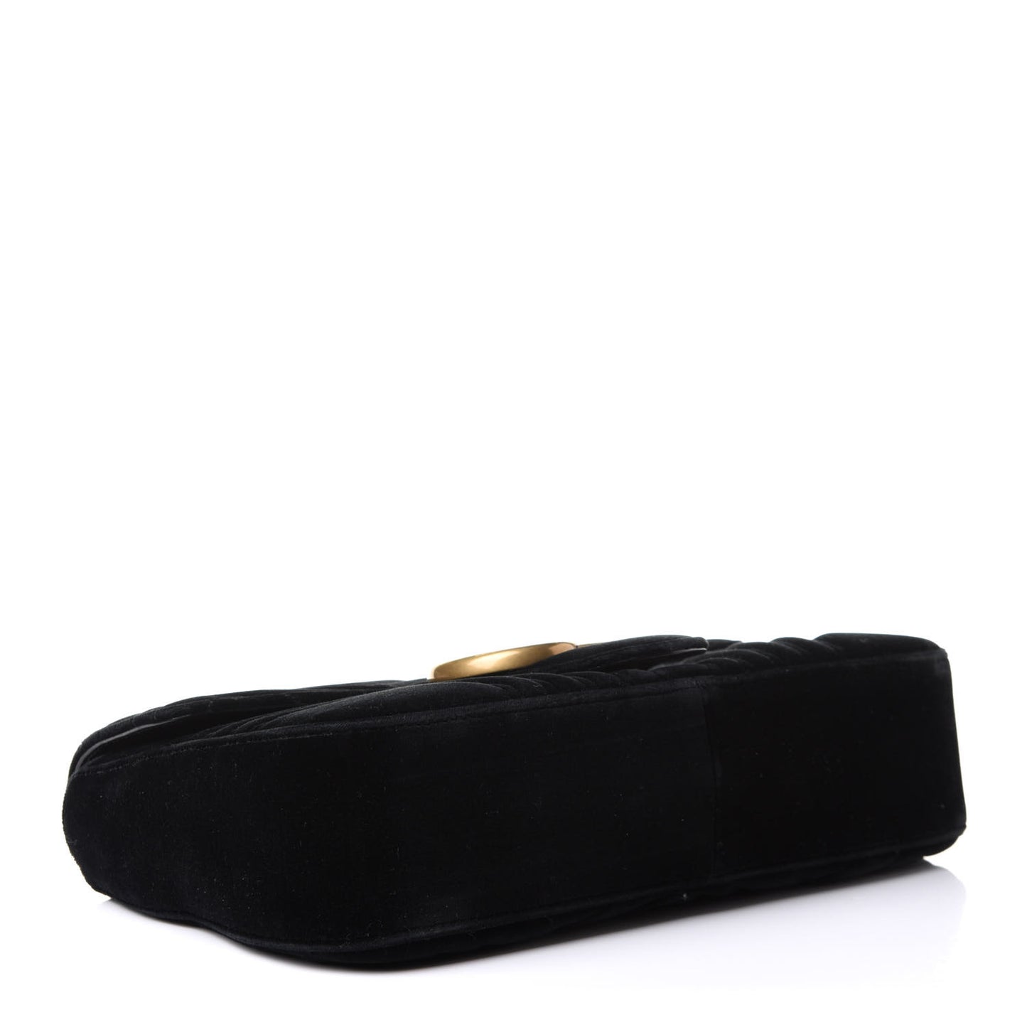 Velvet Matelasse Medium GG Marmont Shoulder Bag Black